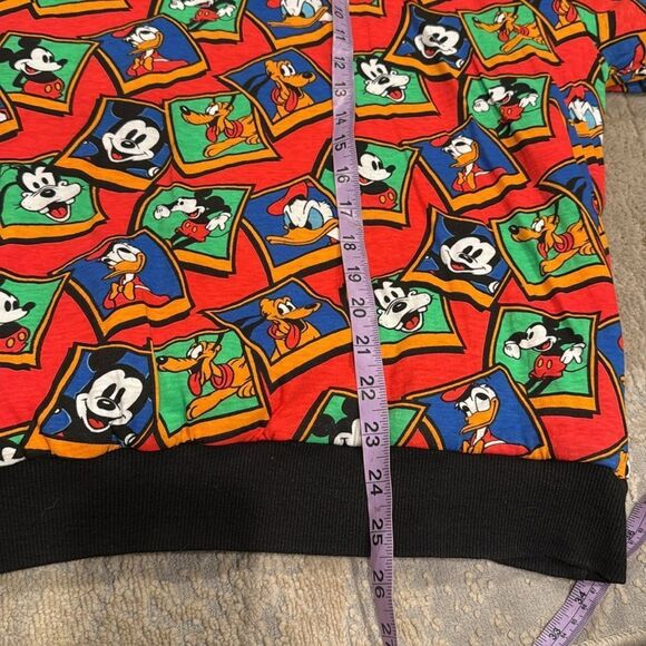 VTG Disney Reversible Sweatshirt AOP Donald Duck Mickey Mouse Puffer M / L Adult - Picture 11 of 12